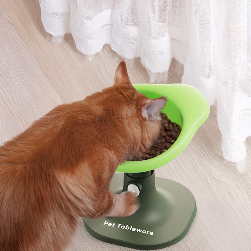 Anti-flip Non-slip Elevated Pet Bowl: Cartoon Design, Height-Angle Adjustable