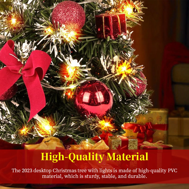 40CM LED Christmas Tree Night Light, Battery Operated Tabletop Decor with Warm White Lights for Home Office Christmas Decoration
