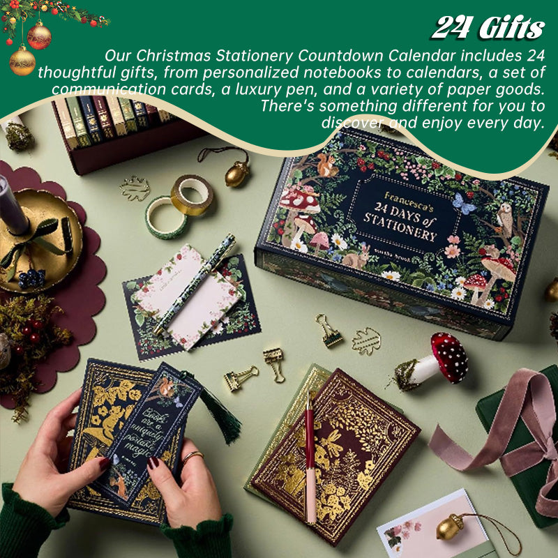 Winter Woodlands Christmas Countdown - 24-Day Stationery Calendar