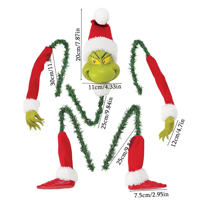 5Pcs Grinch Elf Body Ornaments - Xmas Tree Topper Decor