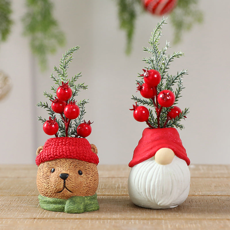 Resin Christmas Gnome Doll Santa Snowman Decoration Ornament
