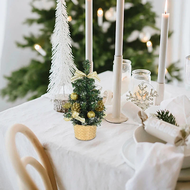 40CM LED Christmas Tree Night Light, Battery Operated Tabletop Decor with Warm White Lights for Home Office Christmas Decoration