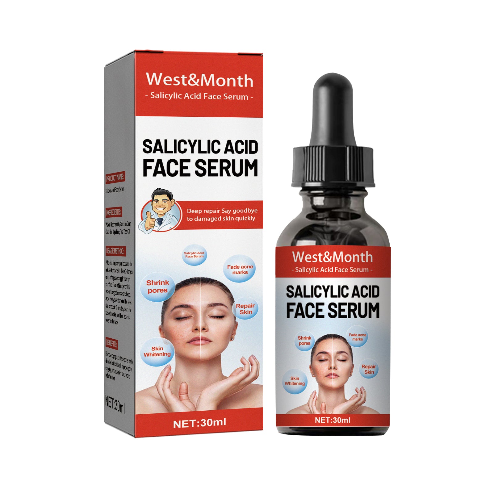 Salicylic Acid Facial Essence Hydrating Repair Improve Skin Care Essence