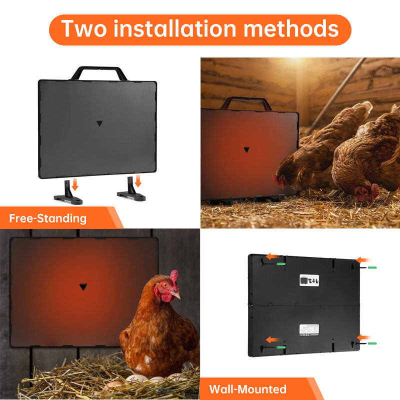 160W Thermostatic Heating Panel for Chicken Coop, 0-99°C Radiant Heater for Poultry Winter Farm
