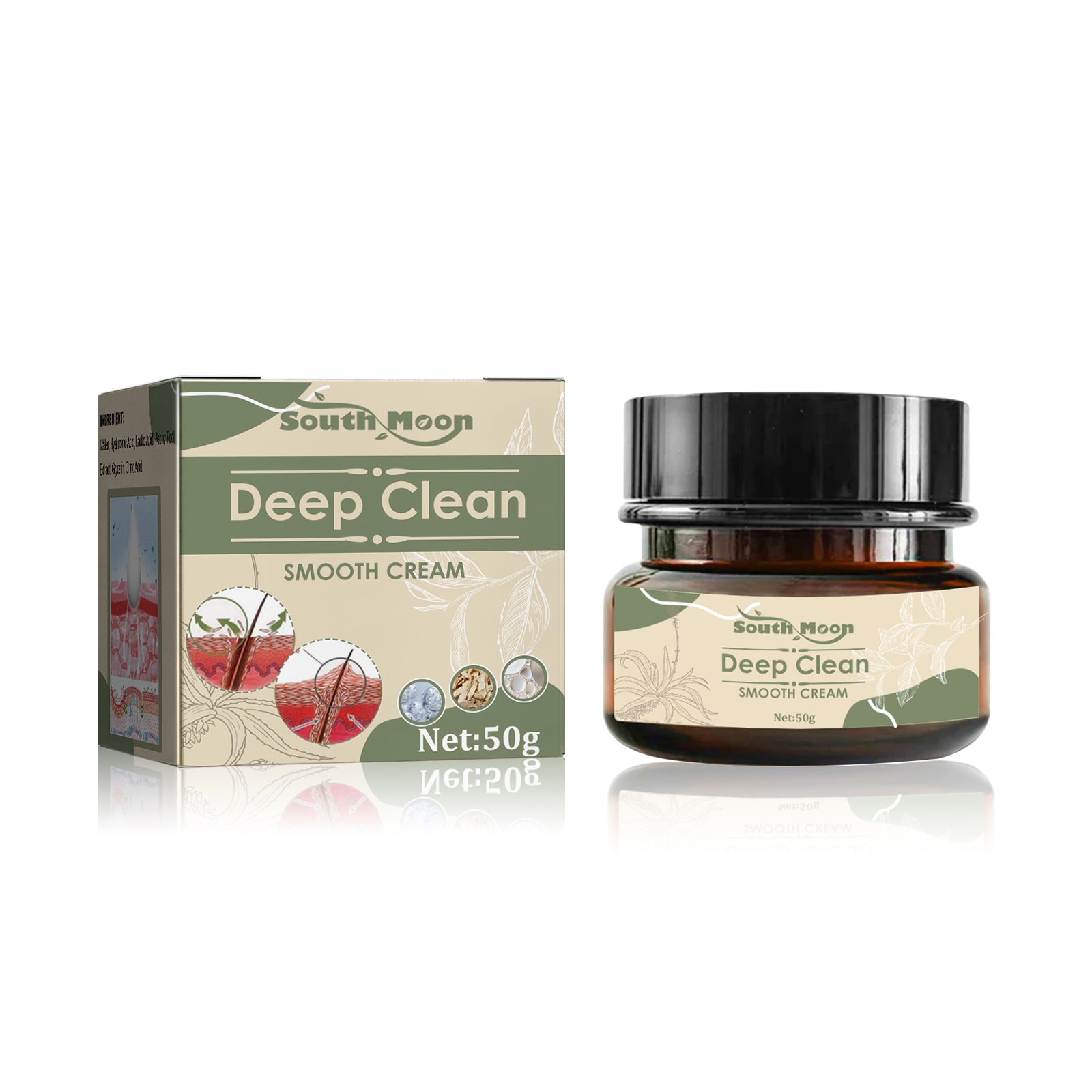 Deep Clean Smooth Cream, Improve Dark Spots Acne Exfoliation Repair Moisturizing Cream