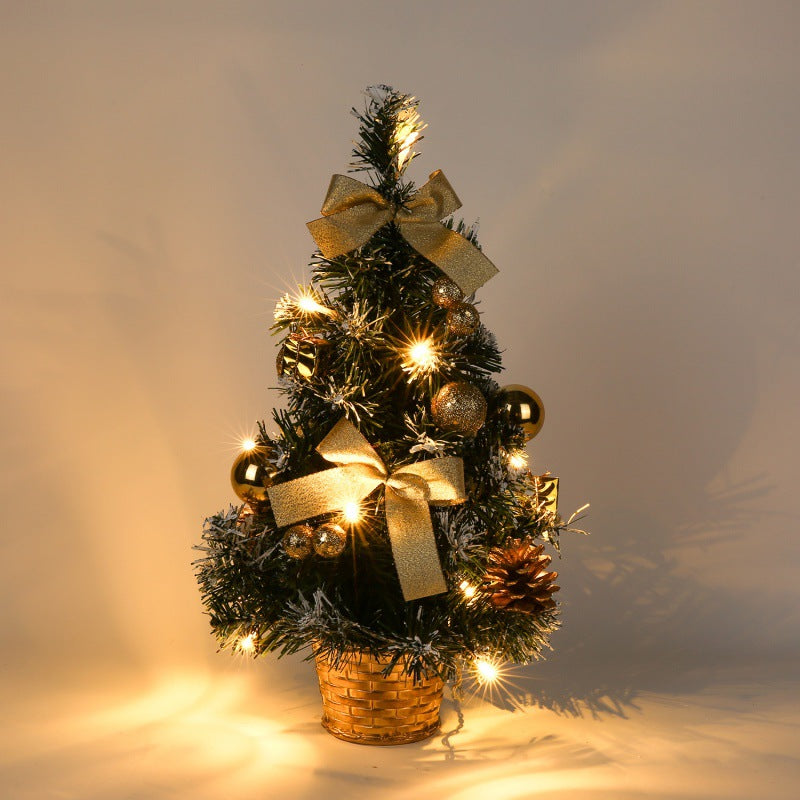 40CM LED Christmas Tree Night Light, Battery Operated Tabletop Decor with Warm White Lights for Home Office Christmas Decoration