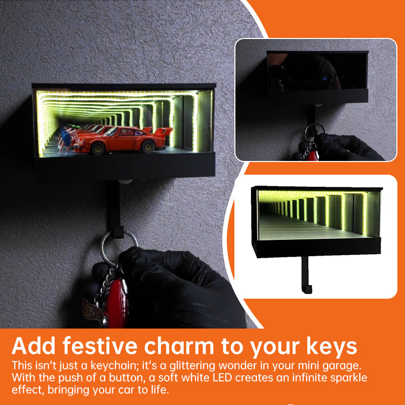 3D Printed Wall-Mounted Car Key Holder with Garage Hook, Fun Infinite Garage Keychain, Car Key Storage Rack, Car Key Organizer