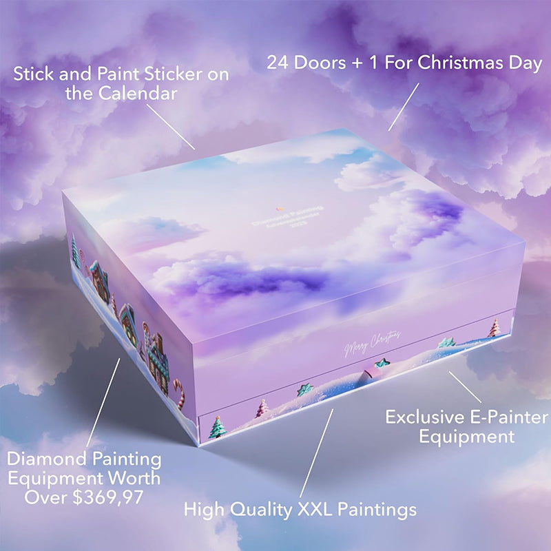 2025 Diamond Painting Advent Calendar - 24 Days XL Kit with Round Drills, Fun Christmas DIY Art & Craft for Kids