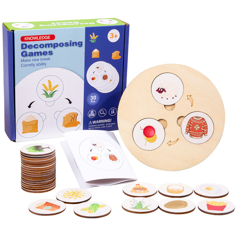 Children's wooden cognitive decomposition game puzzle puzzle puzzle early education life knowledge cognition Christmas toy gift