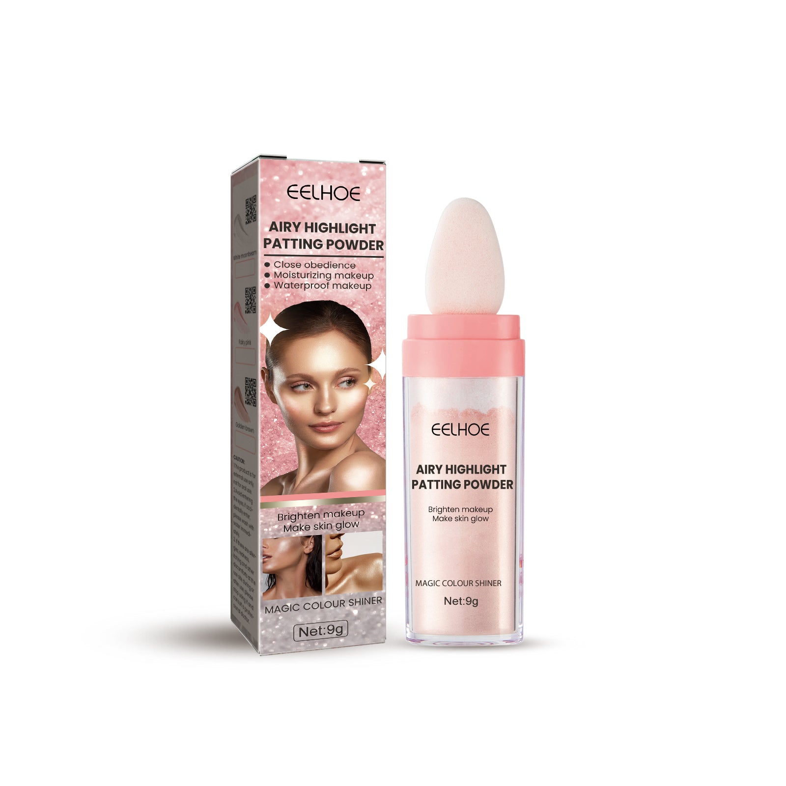 Highlighter Pat Powder, Light Highlighter Natural 3D Contoring Powder