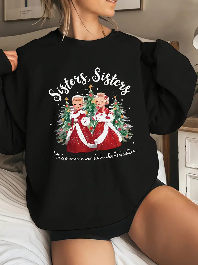 Size Women's Christmas Sweater Round Neck Sweatshirt