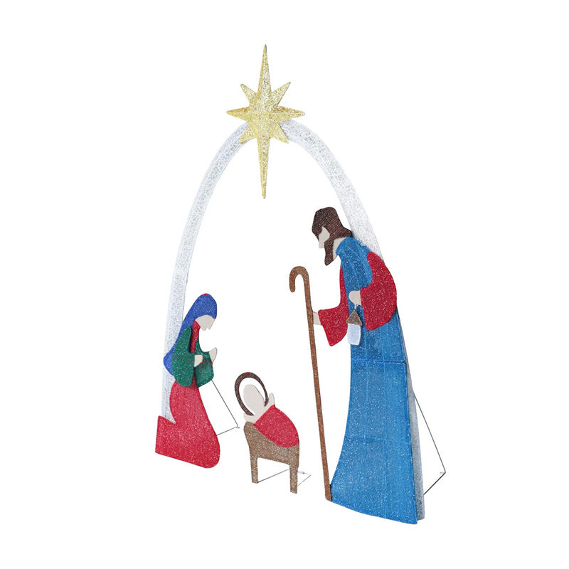 Outdoor Nativity Scene with Copper Wire, Christmas Yard Decor for Garden