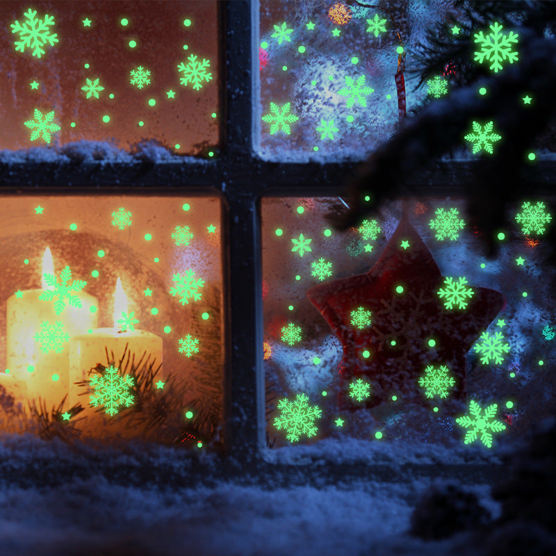 Luminous Christmas Snowflake Decoration Stickers