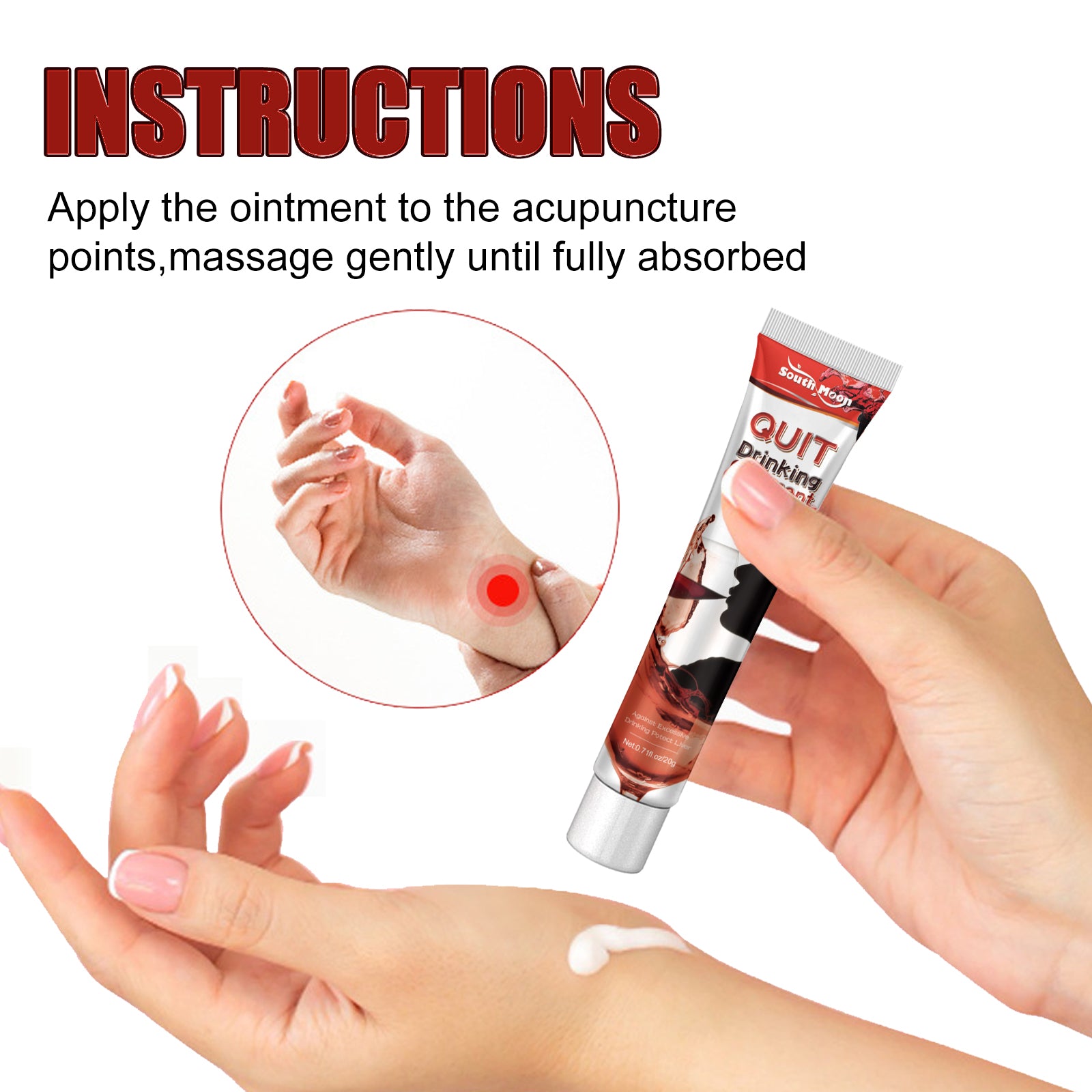 Quit Drinking Ointment, Relieve Hangover Nausea Fatigue Discomfort Topical Body Care Cream