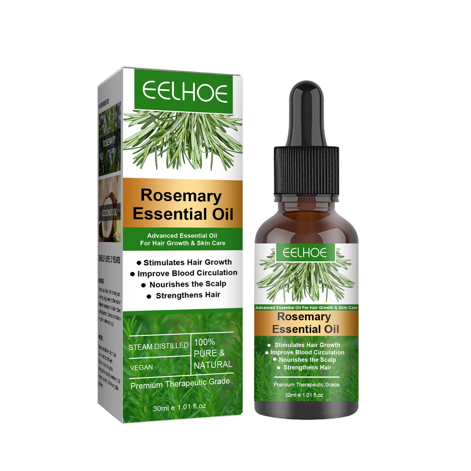 Rosemary Hair Essential Oil Gentle Scalp Care Soft Shine Natural Fluffy Hair Essential Oil