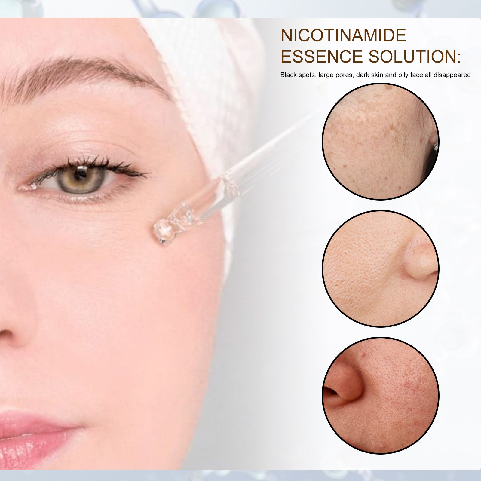 Shrink Pore And Brighten Skin Essence, Moisturize And Lighten Spots Shrink Pores Nicotinamide Original Solution Essence