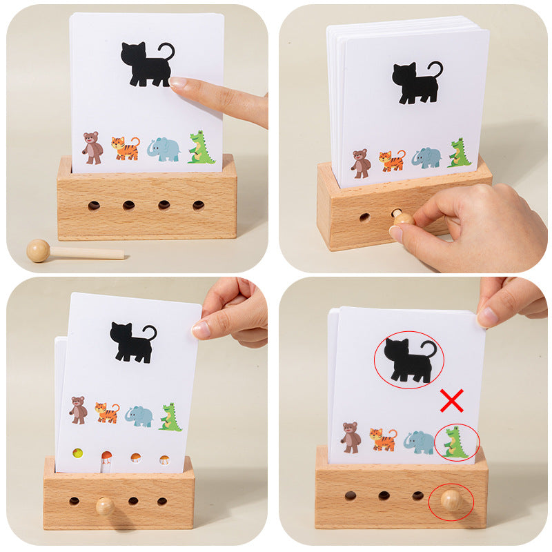Fun Logic Thinking Puzzle Card Game Children's Early Education Puzzle Training Observation Pairing Wooden Christmas Toys Gift