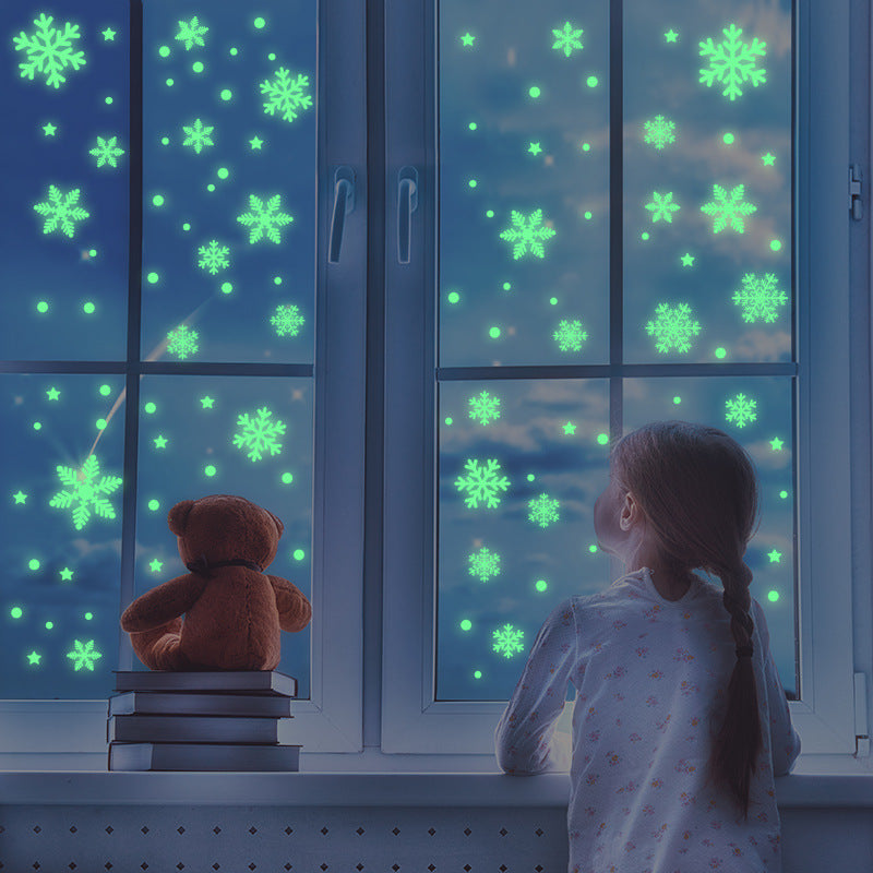 Luminous Christmas Snowflake Decoration Stickers