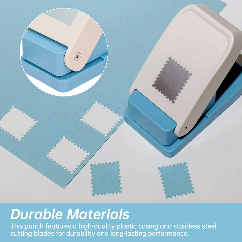 1x0.8-inch rectangular stamp punch, lever-action, handcrafted for paper crafts/scrapbooks, multi-material punching tool
