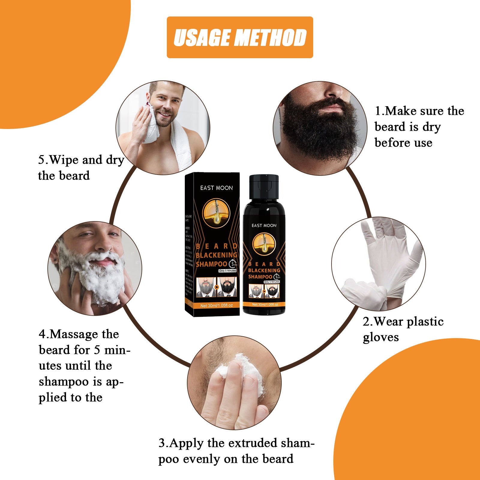 Shampoo Men's Hair Cleansing Moisturizing Massage Treatment Smoothing Dark Hair Shampoo