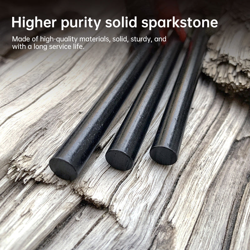 10x150mm Magnesium Fire Starter - Survival Flint Rod with Emergency Whistle & Scraper for Outdoor Camping Hiking Gear