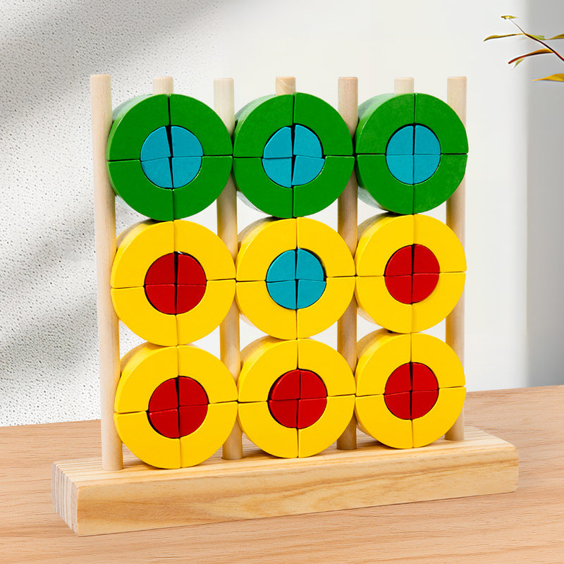 Rainbow Creative Building Blocks Set Column Puzzle Shape Recognition Wooden Stacking Music Puzzle Christmas Toy Gift