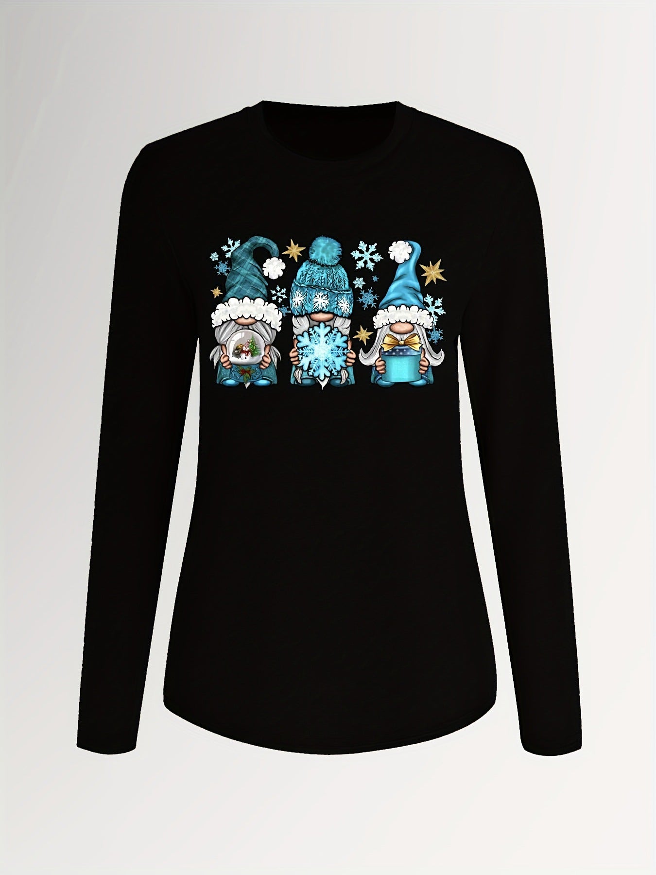 [Christmas Graphic Sweatshirt] Christmas Graphic Print Crew