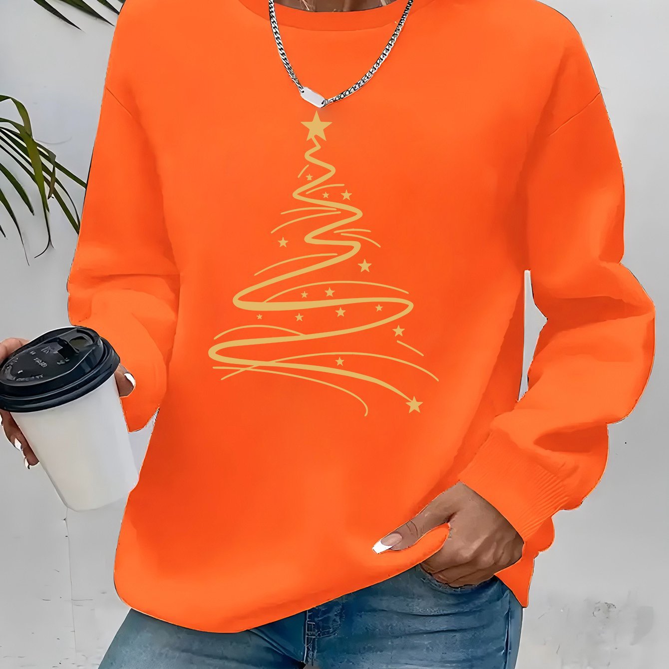 Women's Casual Christmas Print Long Sleeve Sweatshirt - Vibr