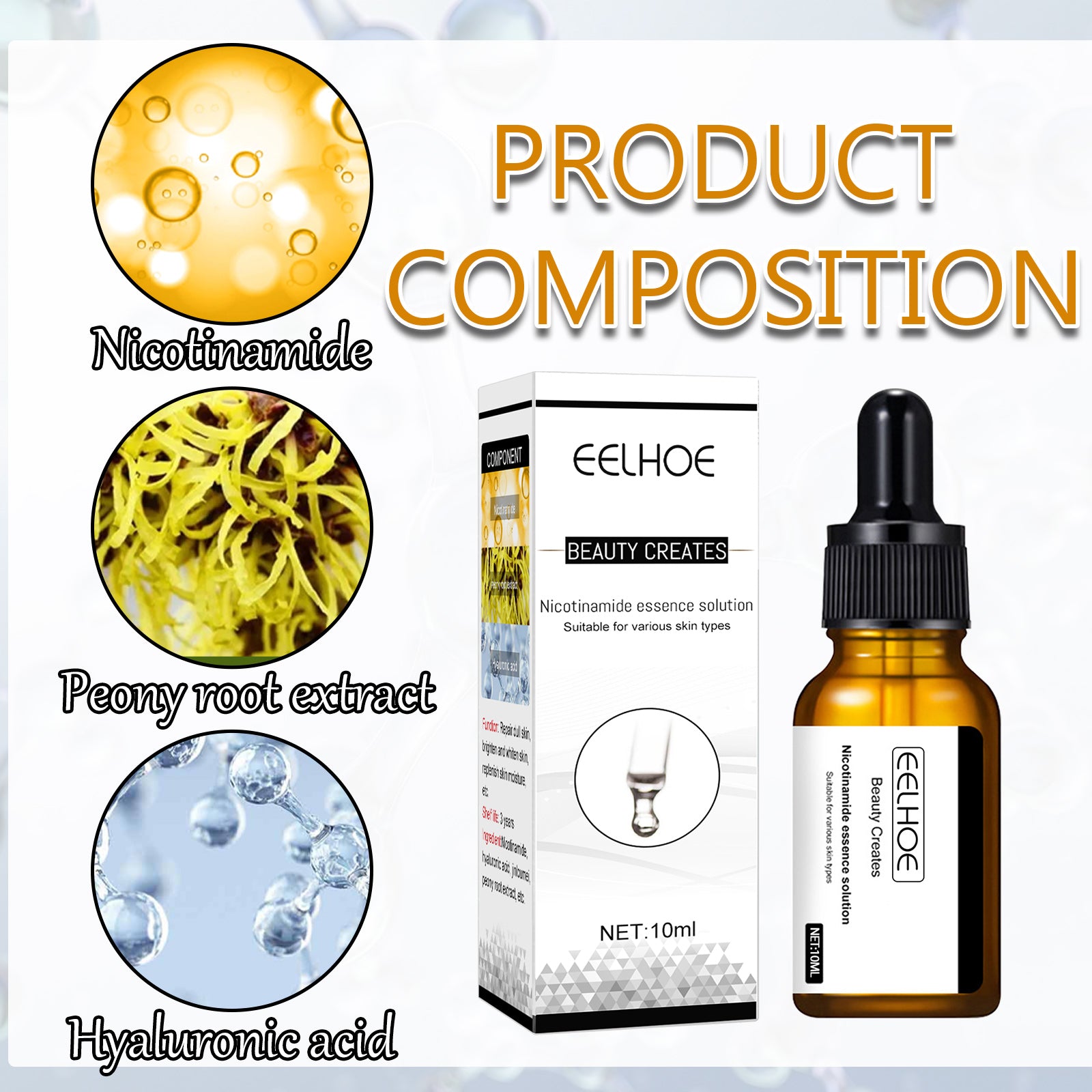 Shrink Pore And Brighten Skin Essence, Moisturize And Lighten Spots Shrink Pores Nicotinamide Original Solution Essence