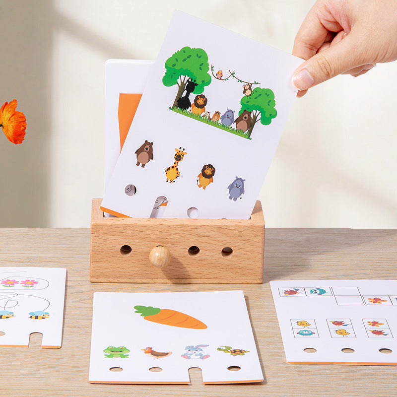 Fun Logic Thinking Puzzle Card Game Children's Early Education Puzzle Training Observation Pairing Wooden Christmas Toys Gift