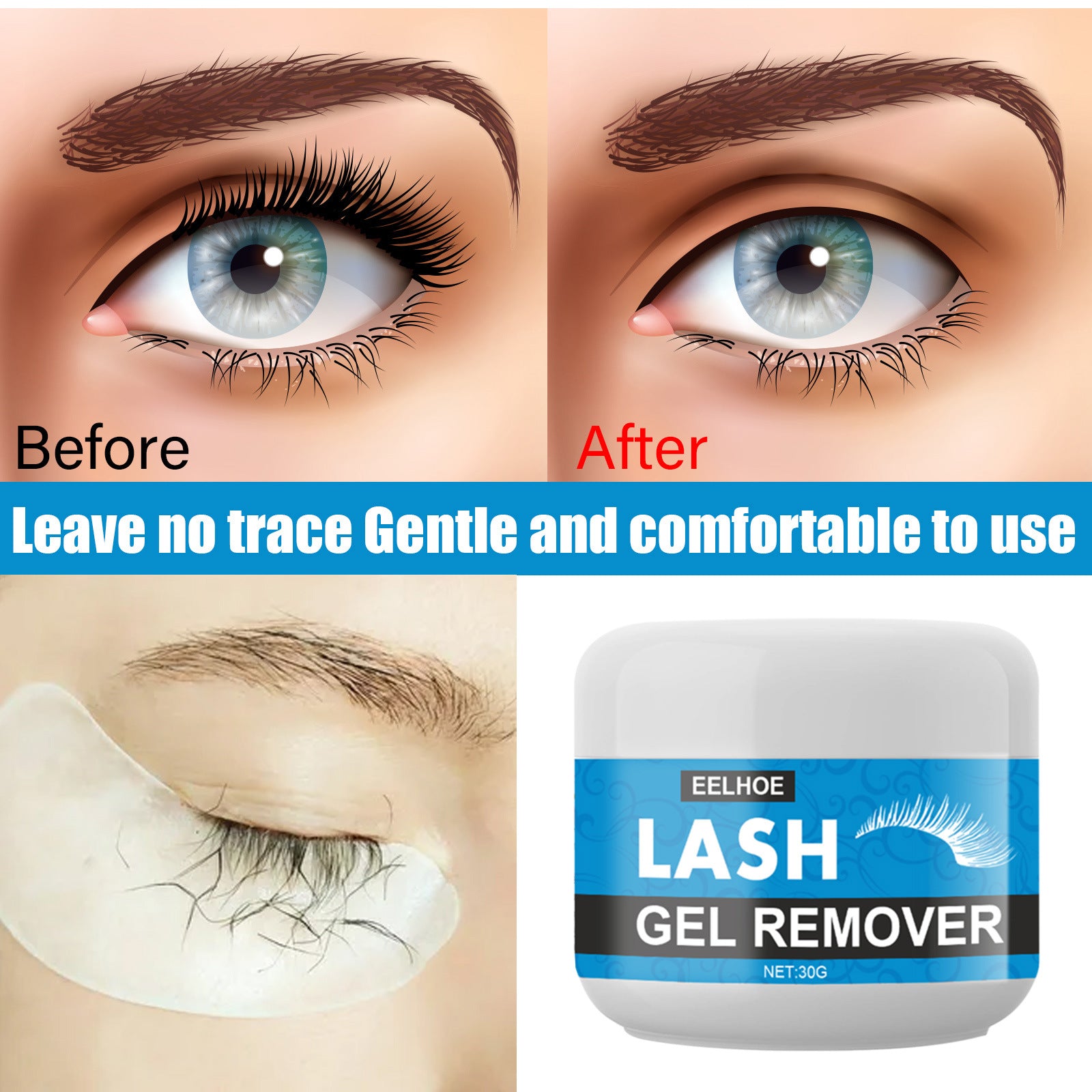 Mascara Remover, False Eyelash Grafting Eyelash Removing Glue Removing Cream