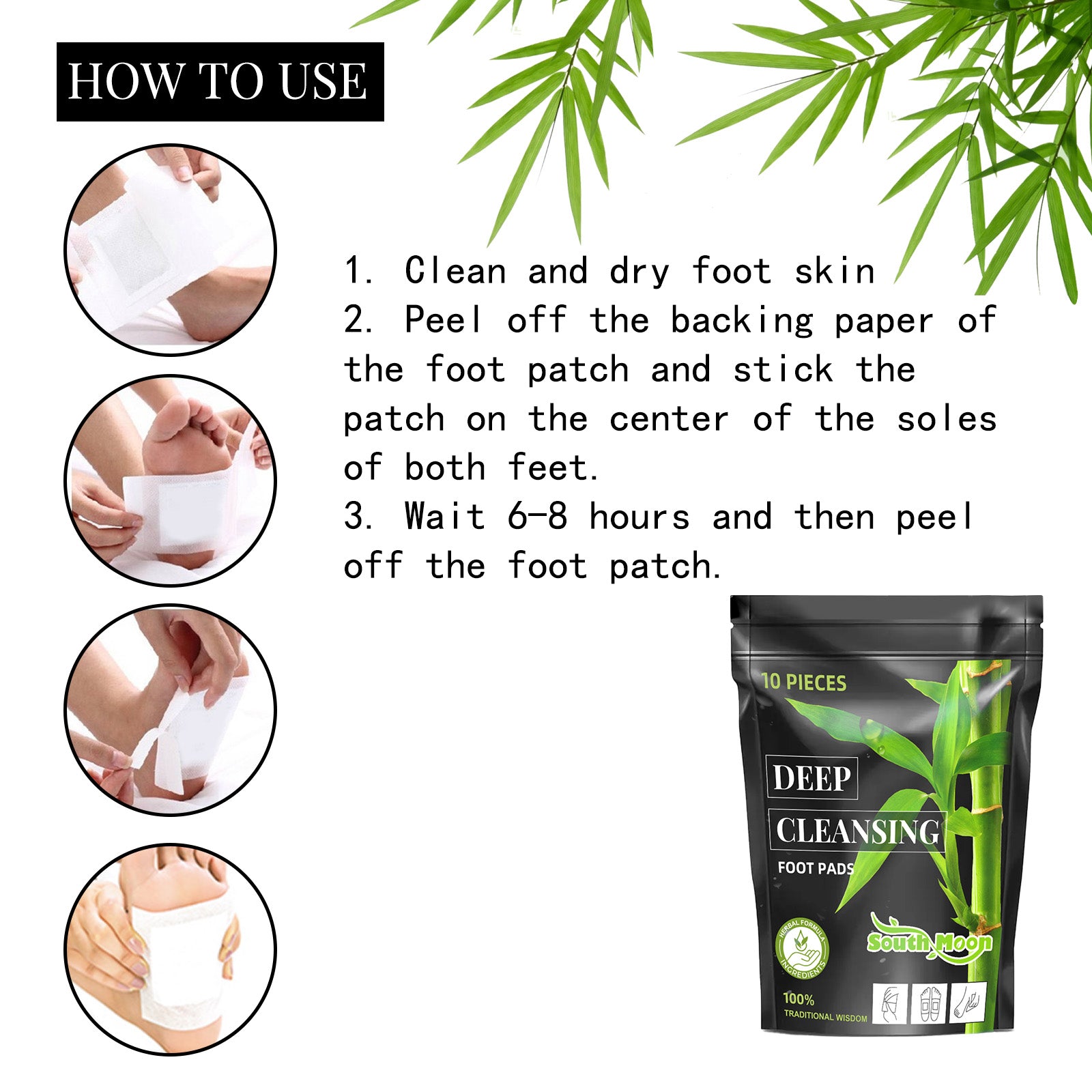 Deep Clean Foot Stick, Bamboo Charcoal Removing Wet Relieve Body And Mind Help Sleep Foot Stick