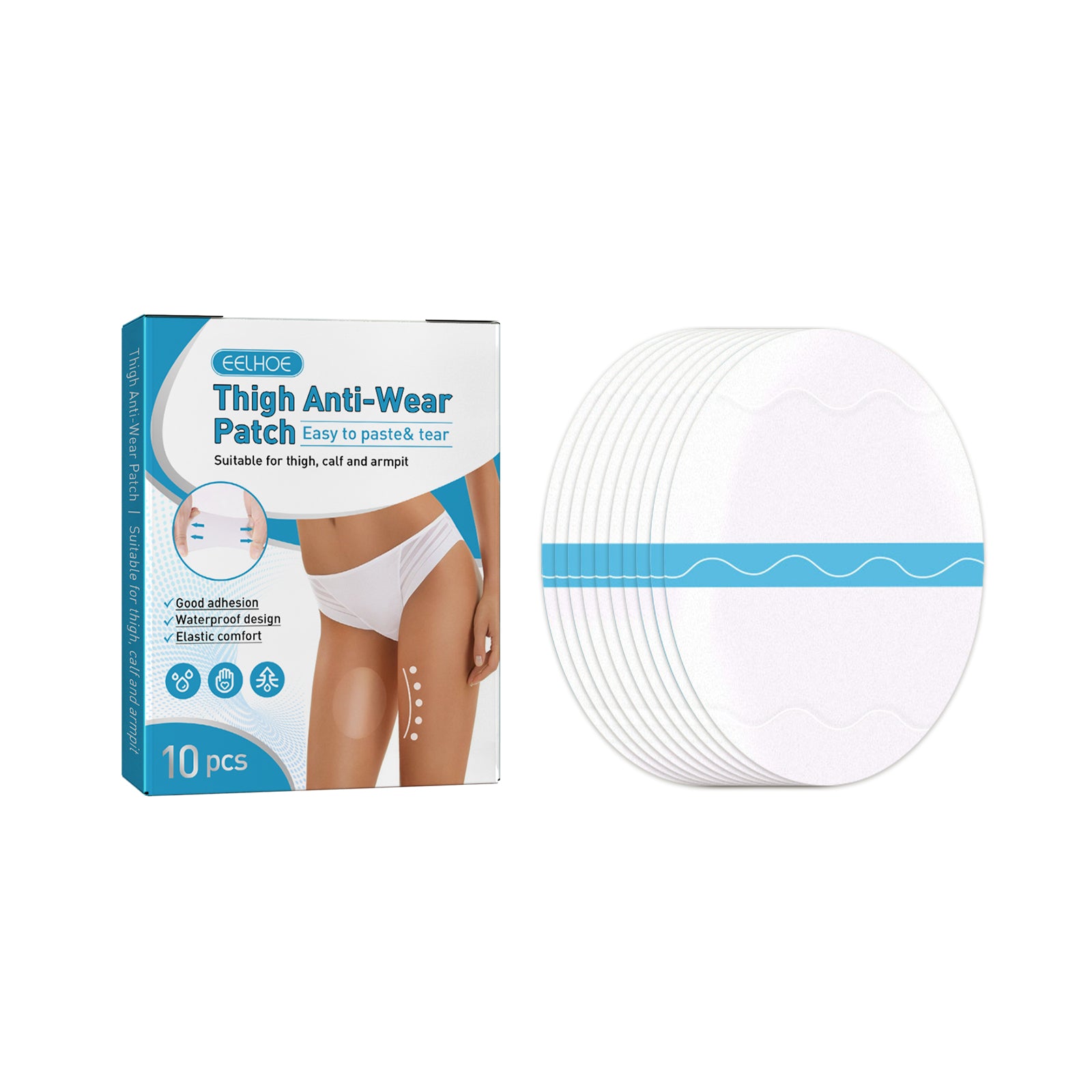 Thigh Anti-Wear Pads, Anti-Friction Invisible Thigh High Elastic Leg Protector Knee Calf Casual Pads