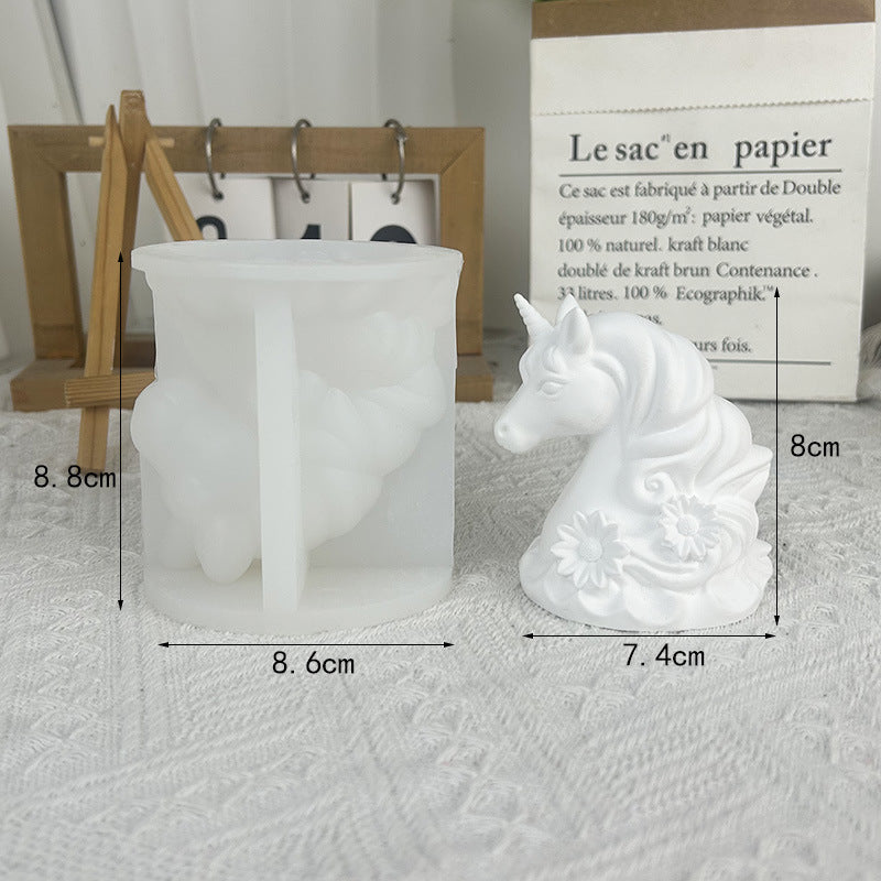 4-in-1 Unicorn Silicone Molds: Perfect for DIY Craft, Scented Candles, Soap Making & Cake Decorating