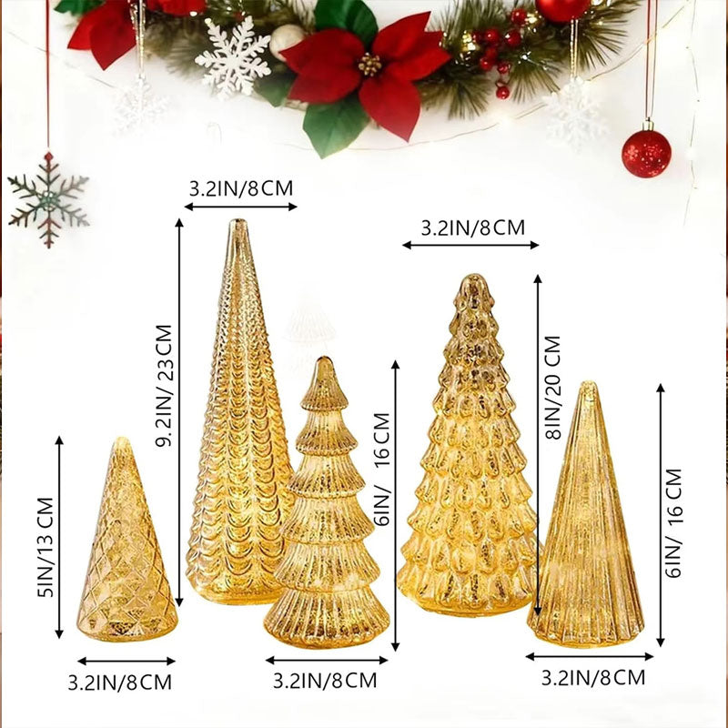 5-Piece Set 3D Printed Light-Up Trees with Upgraded LEDs for Tabletop Decor