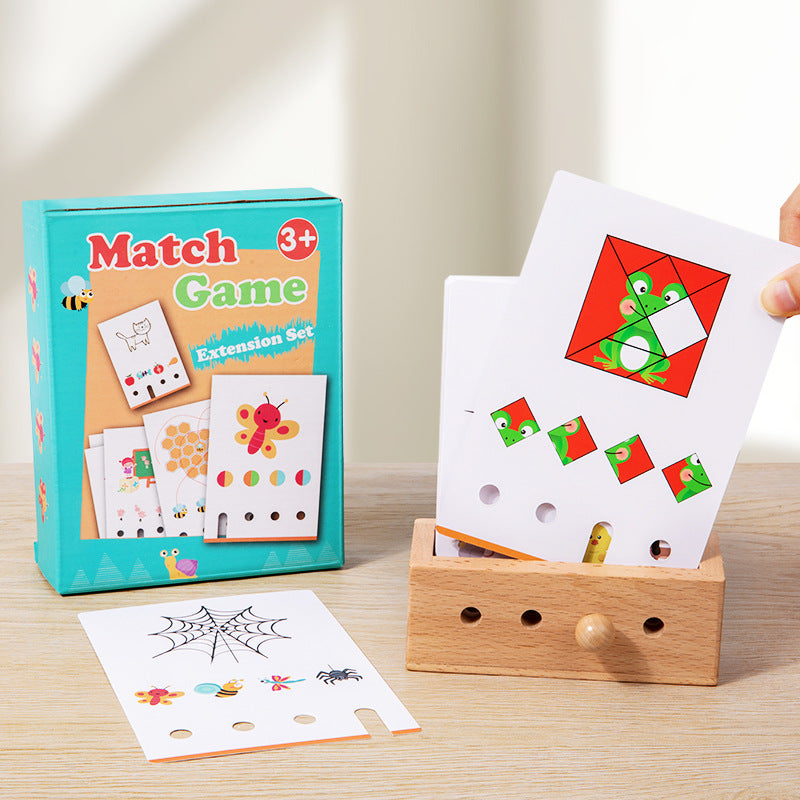 Fun Logic Thinking Puzzle Card Game Children's Early Education Puzzle Training Observation Pairing Wooden Christmas Toys Gift